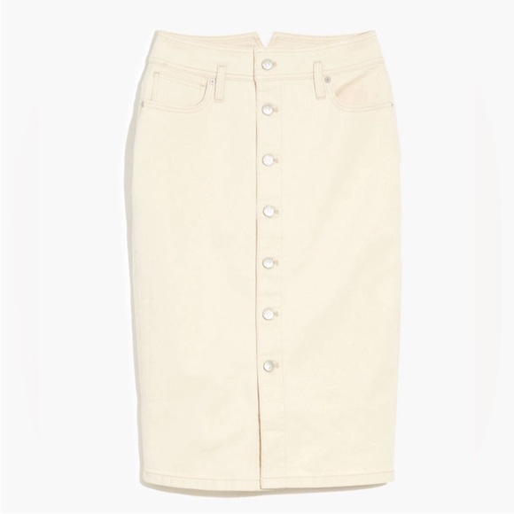 Madewell - Denim High-Waist Midi Pencil Skirt in Vintage Canvas Wash BNWT - Picture 9 of 9